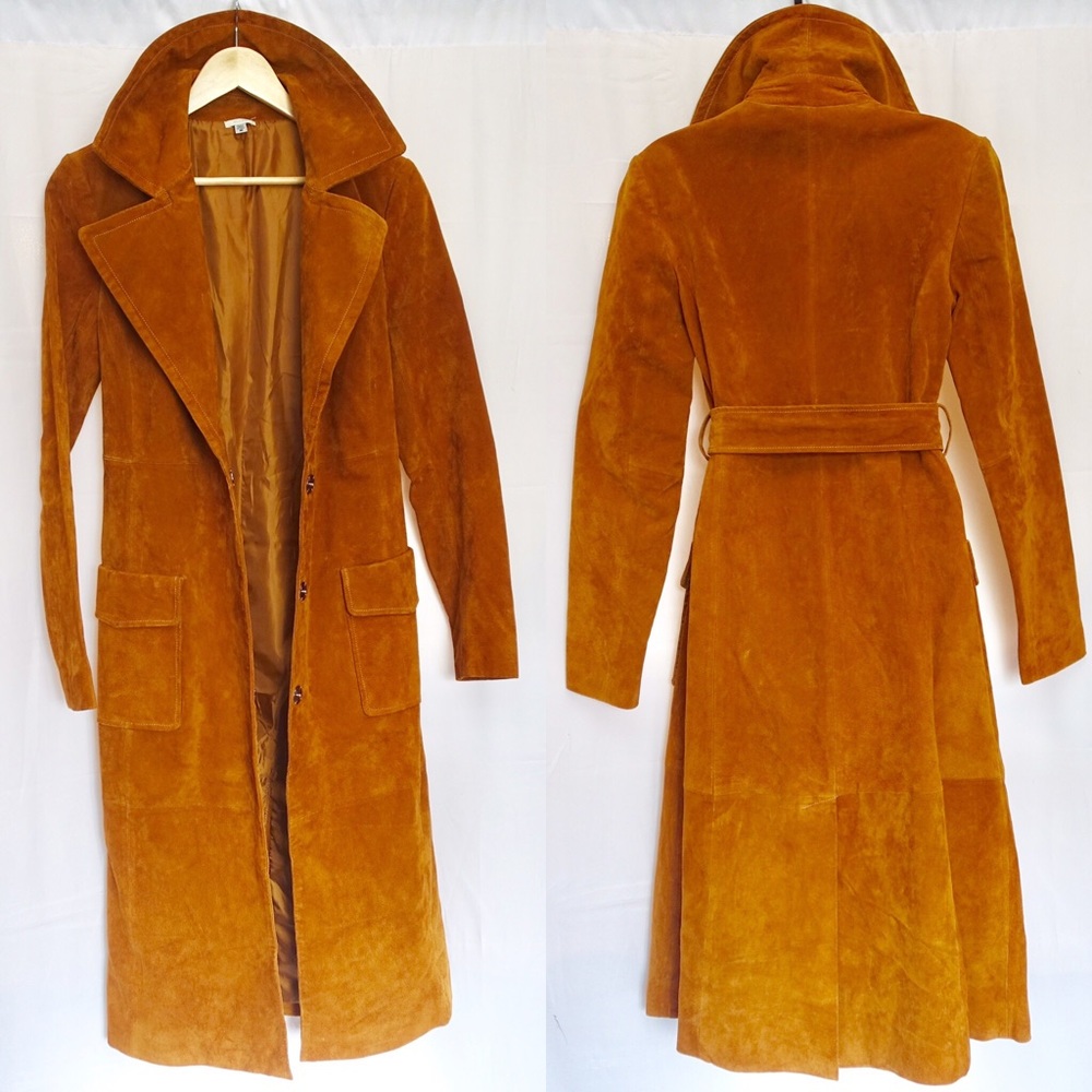 Urban Outfitters x Ecote Suede Leather Trench Coat - Picture 6 of 8